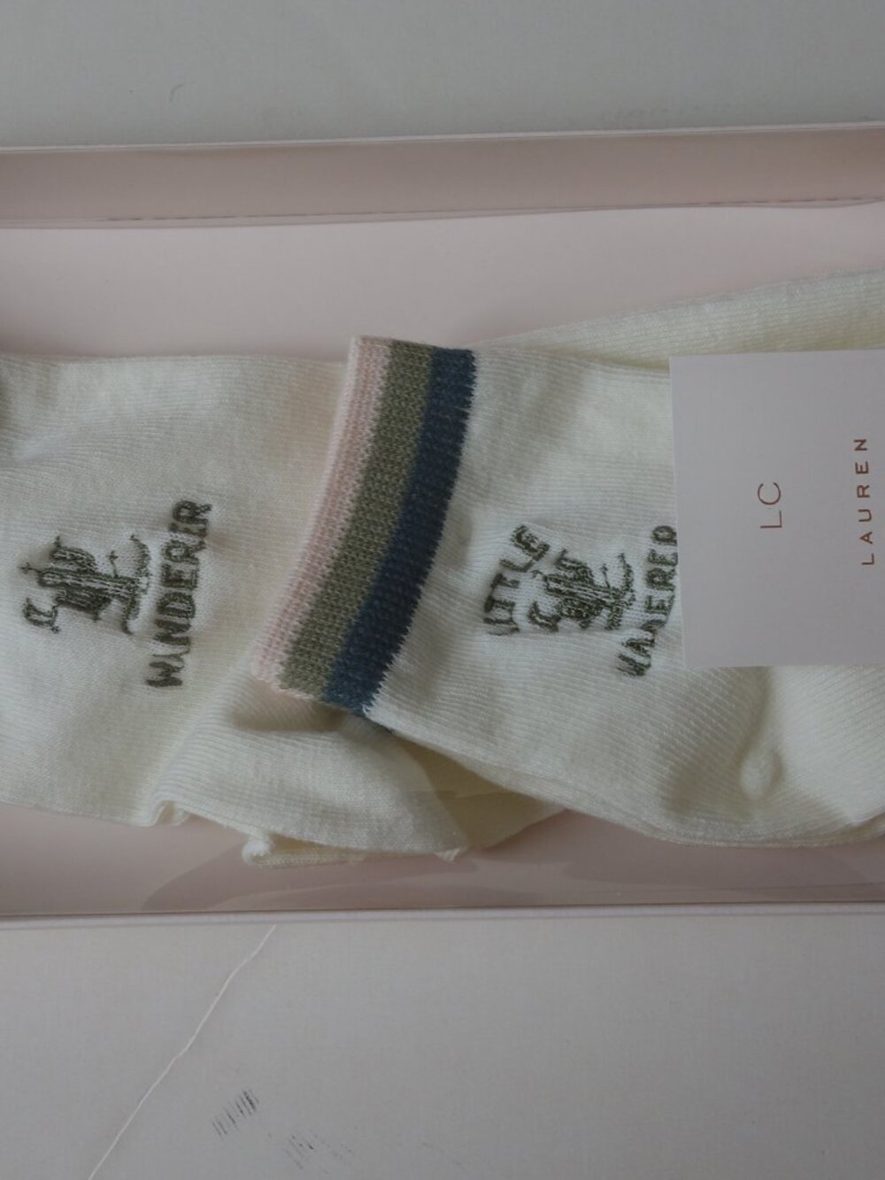 LC LAUREN CONRAD Mommy & Me Socks Size 9-11 & 4-6 Ivory 181091009841